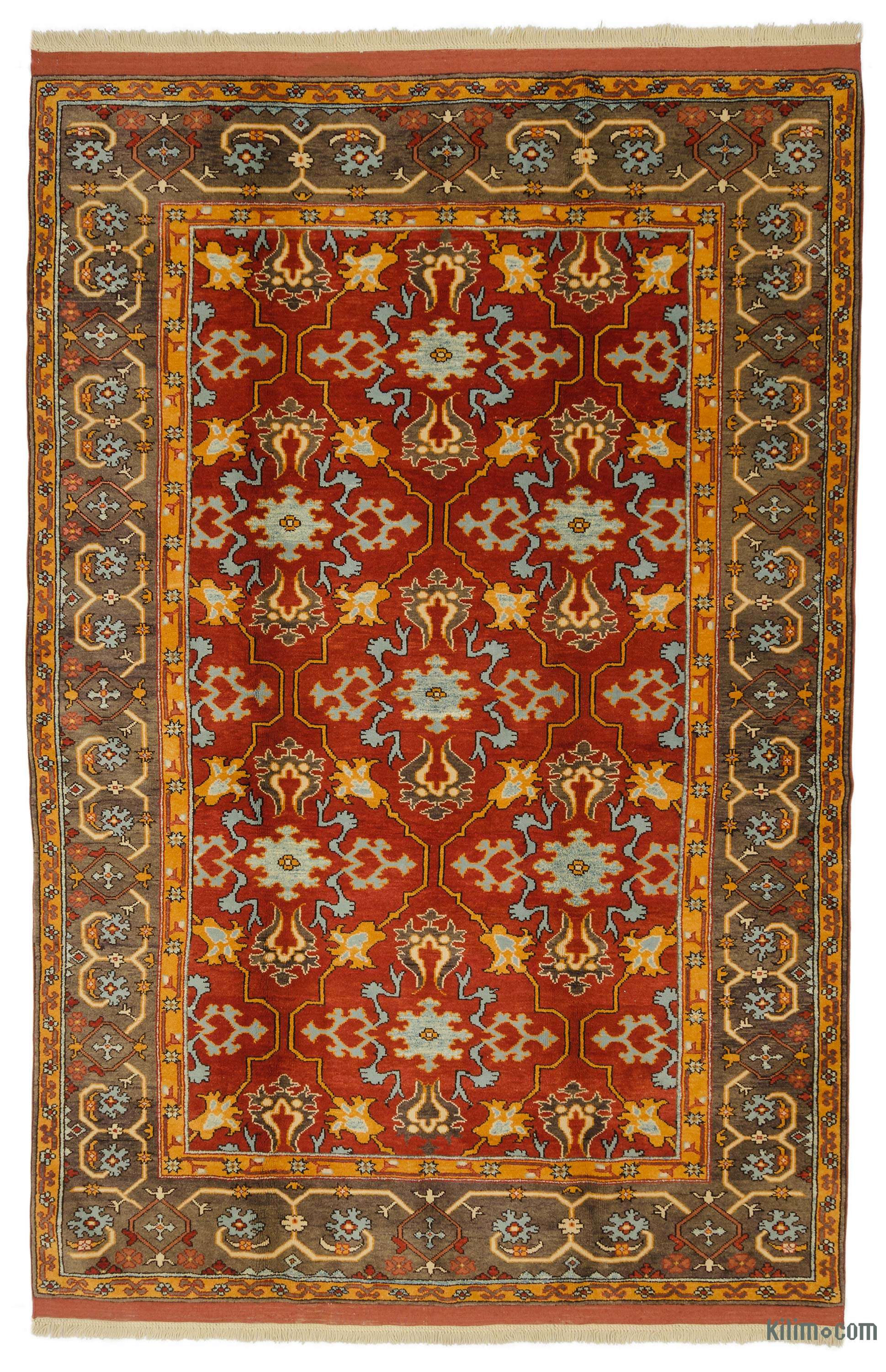 K0033178 Red New Turkish Pile Rug 6' 8" x 9' 11" (80" x 119")