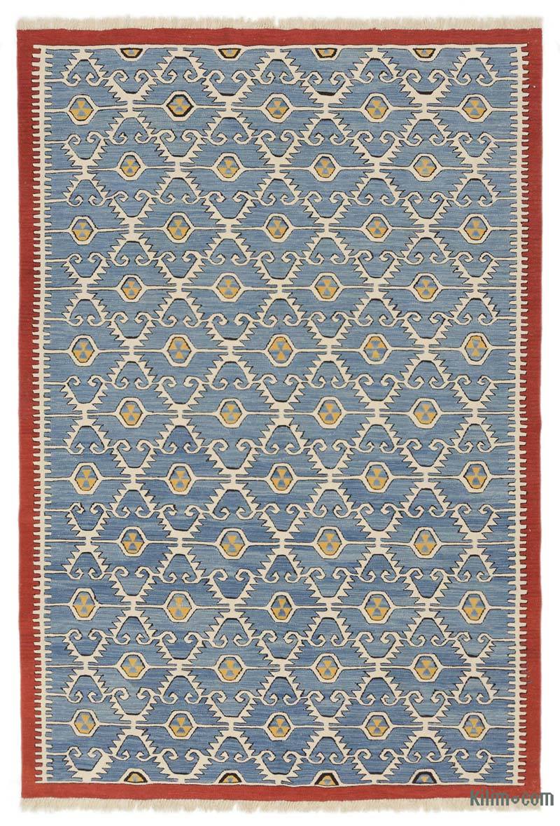 K0036130 Blue New Turkish Kilim Rug