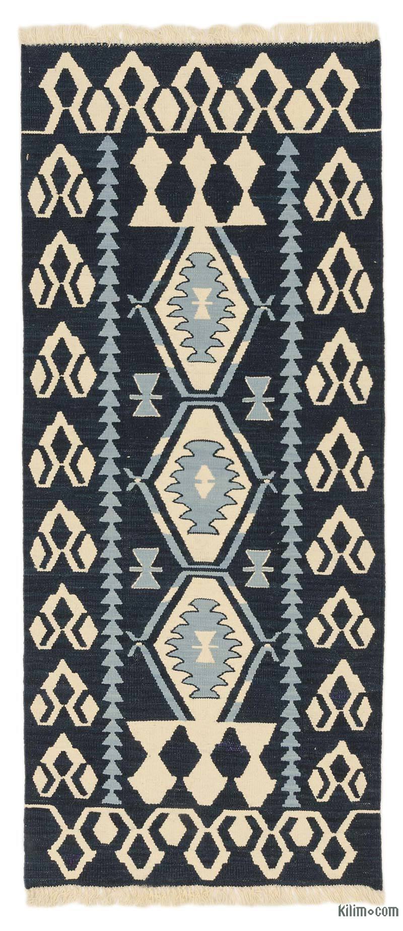 K0036403 Blue New Turkish Kilim Runner