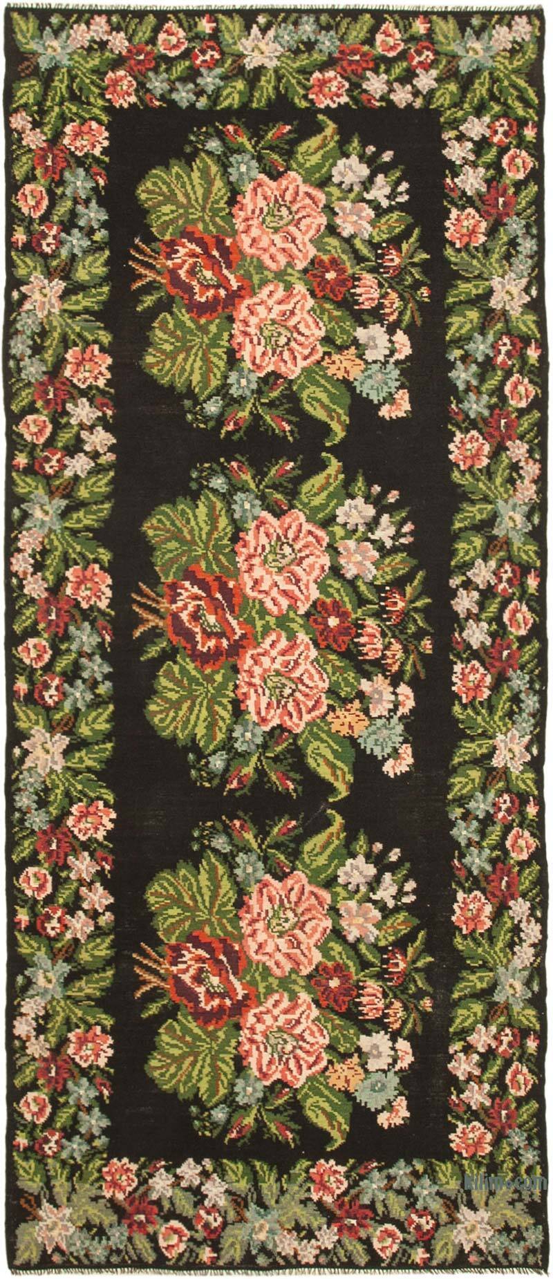 K0039157 Multicolor Vintage Handwoven Moldovan Kilim Area Rug 6' 2" x