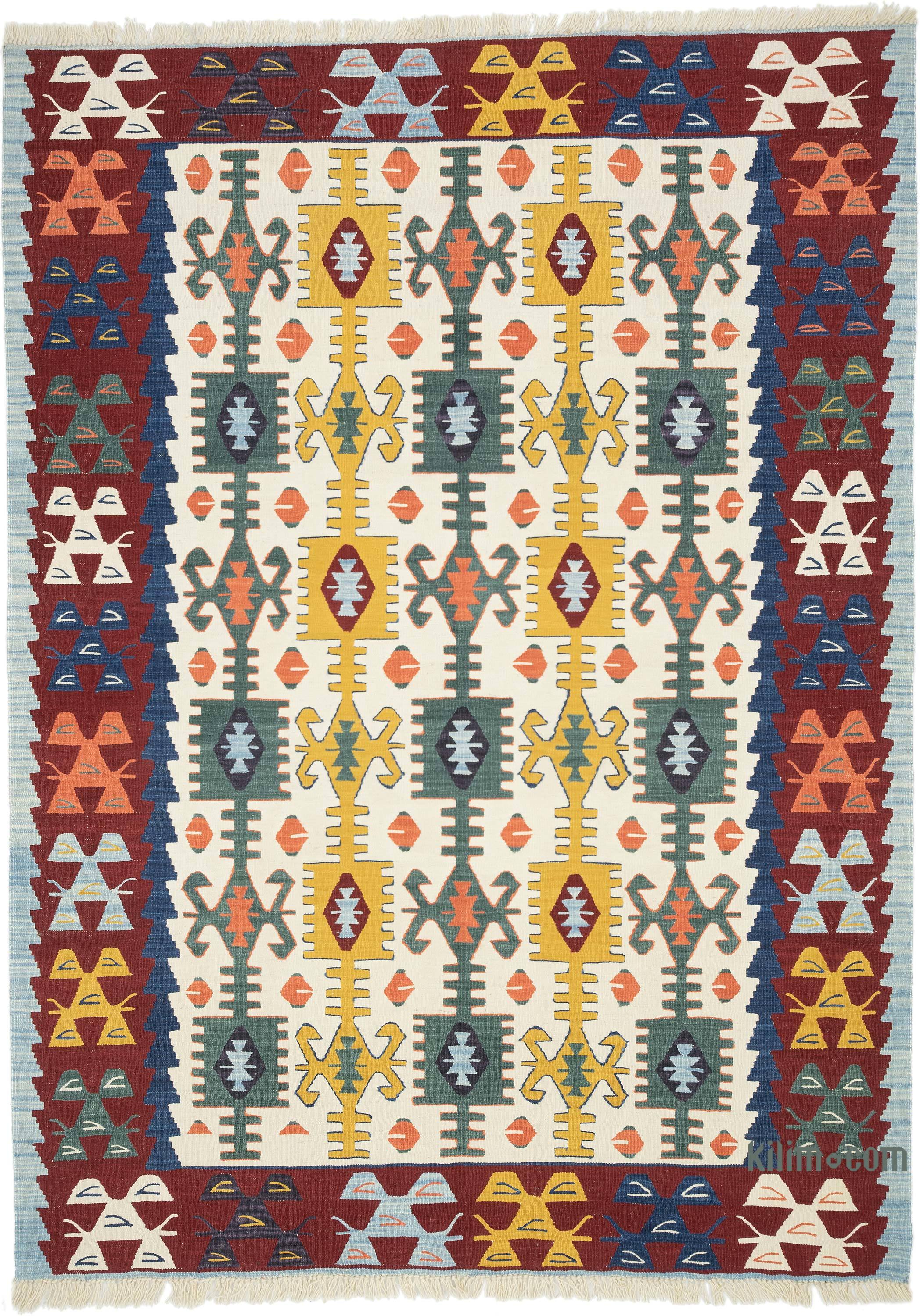 K0054078 Multicolor New Handwoven Turkish Kilim Rug 6' 1" x 8' 4" (73