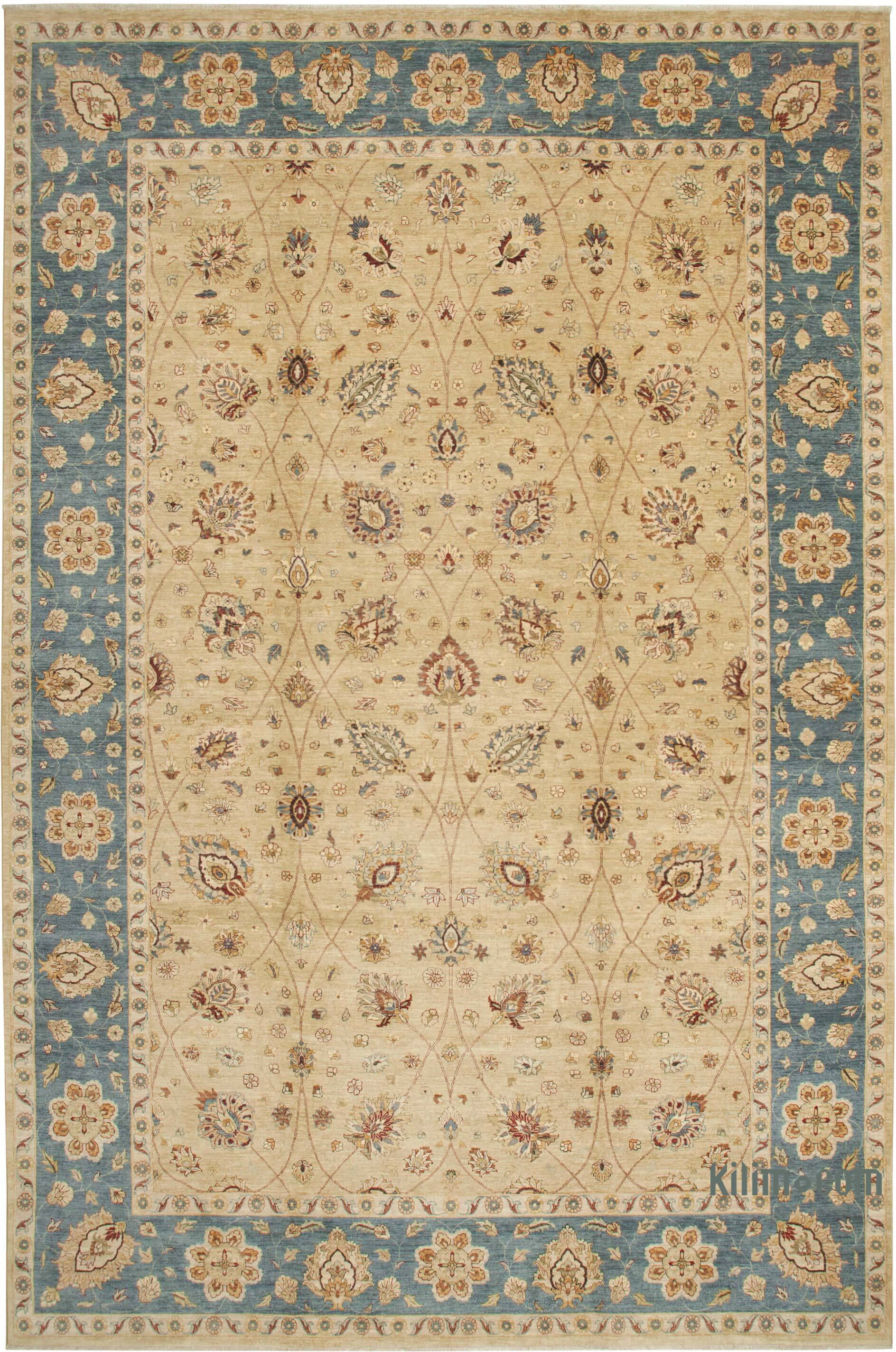 K0056572 New HandKnotted Wool Oushak Rug 11' 11" x 18' (143 in. x