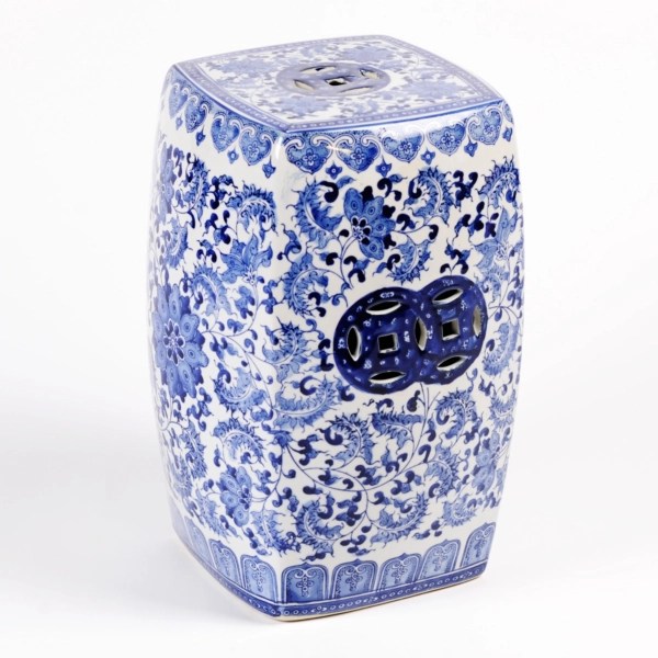 Blue and White Garden Stool Kirklands Home