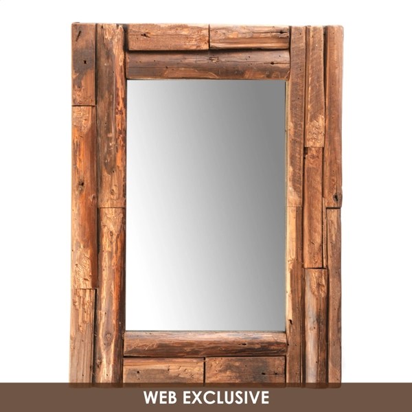 Rustic Log Mirror, 23x32 Kirklands Home