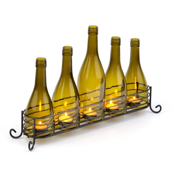 Glass & Metal Wine Bottle Candle Runner Kirklands Home