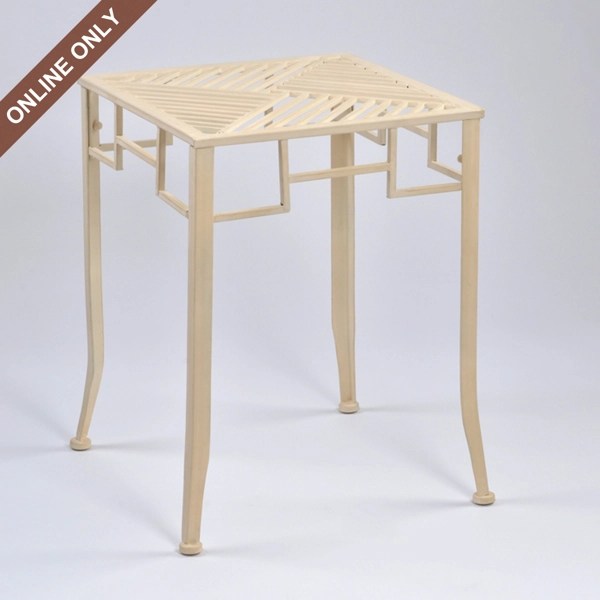 Metal Cream Side Table Kirklands Home
