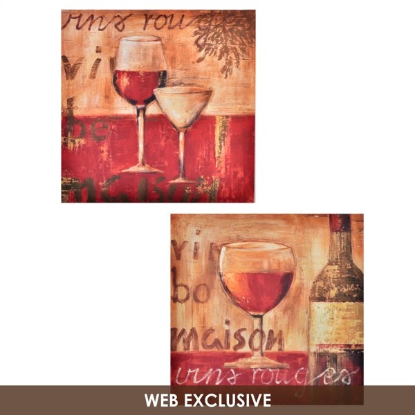 Contemporary Wine Canvas Art Print, Set of 2 Kirklands Home