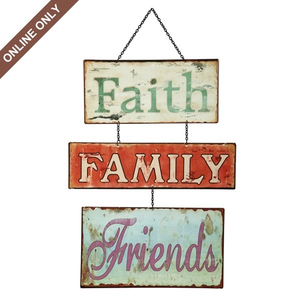 Metal Faith Family Friends Hanging Sign Kirklands Home