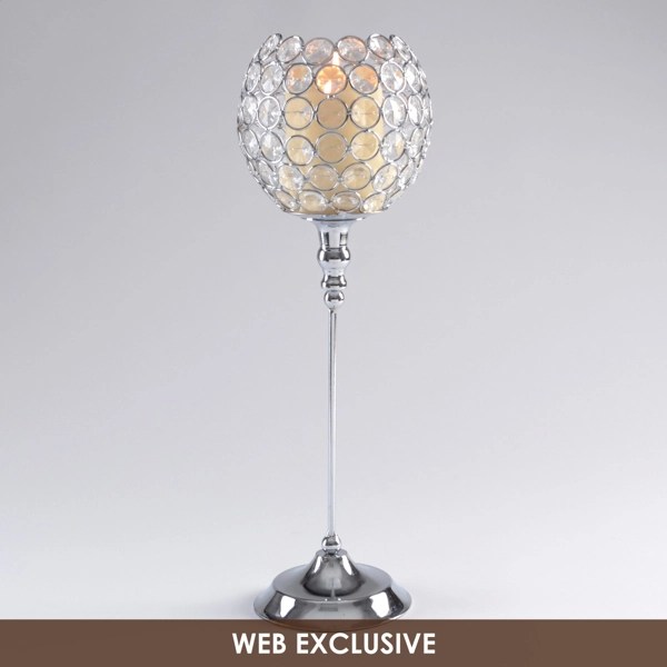 Clear Beaded Goblet Candle Holder, Large Kirklands Home