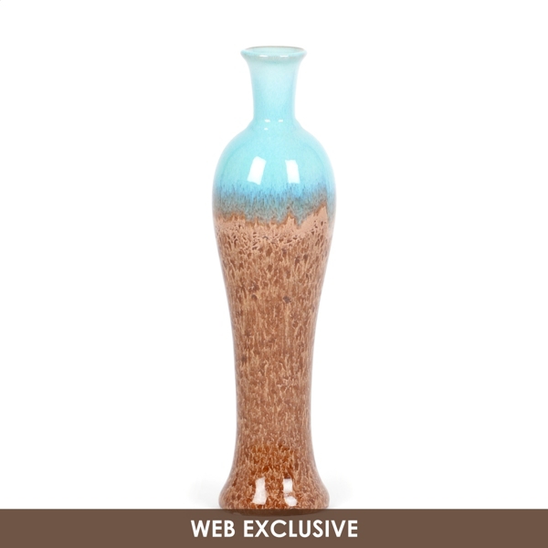 Ceramic Blue Earth Bottle Vase Kirklands Home