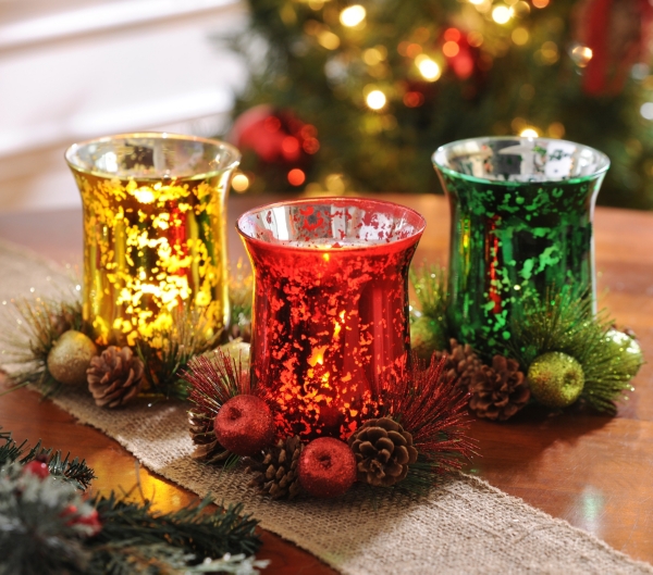 Mercury Glass & Floral Candle Holder Kirklands Home