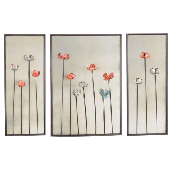 Mirrored Floral Wall Plaques, Set of 3 Kirklands Home