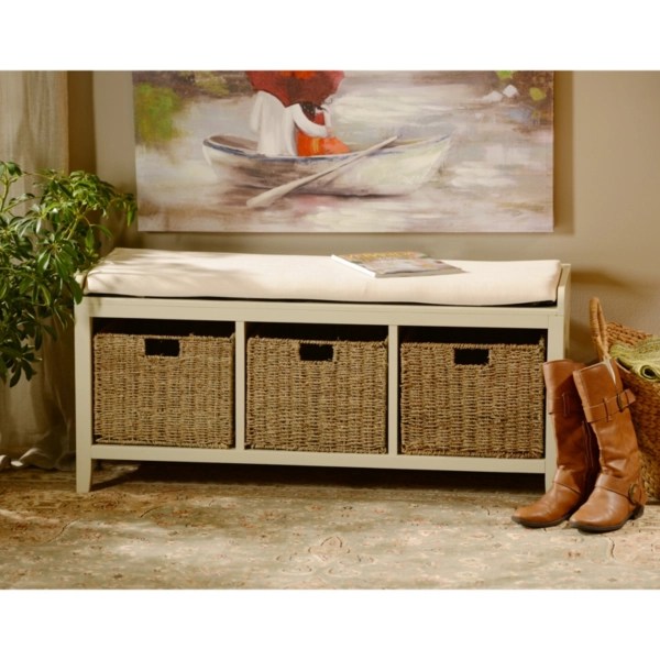Cream 3Basket Storage Bench Kirklands Home