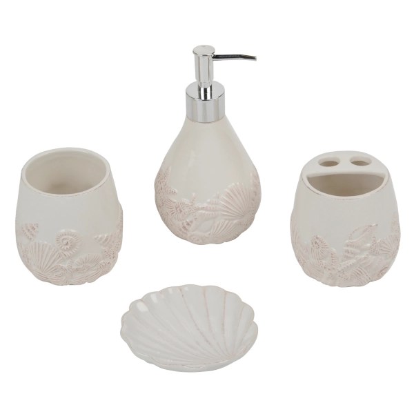 Ivory Seashell 4Piece Bath Accessory Set Kirklands Home