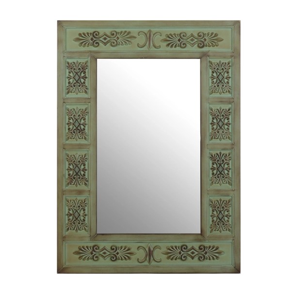 Antiqued Green Cathedral Framed Mirror Kirklands Home