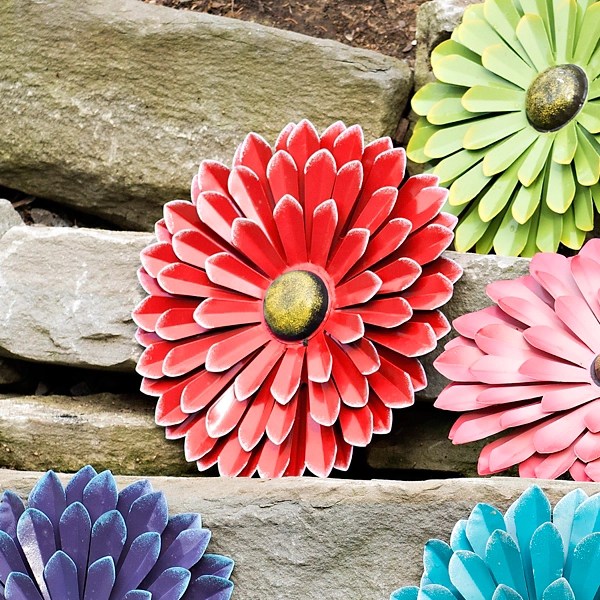 Red Metal Flower Wall Plaque Kirklands Home