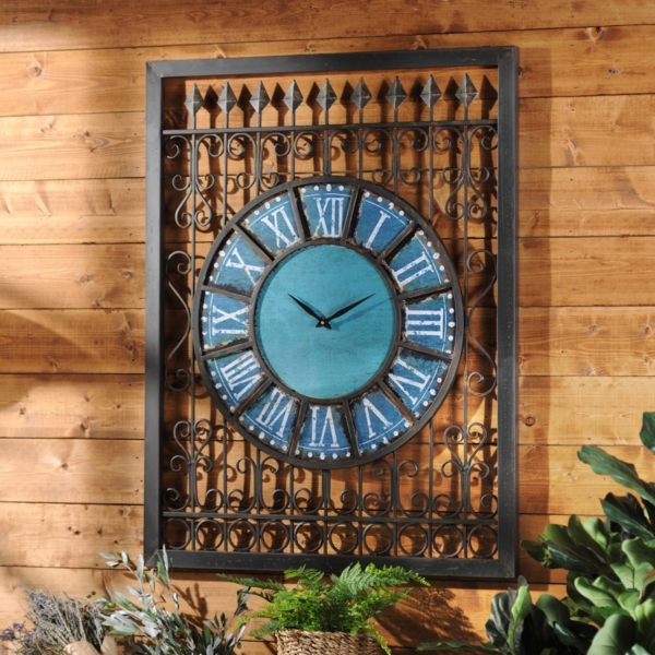 Azure Metal Outdoor Clock Kirklands Home