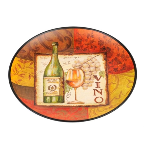 Bottle, Glass, & Grapes Decorative Plate Kirklands Home