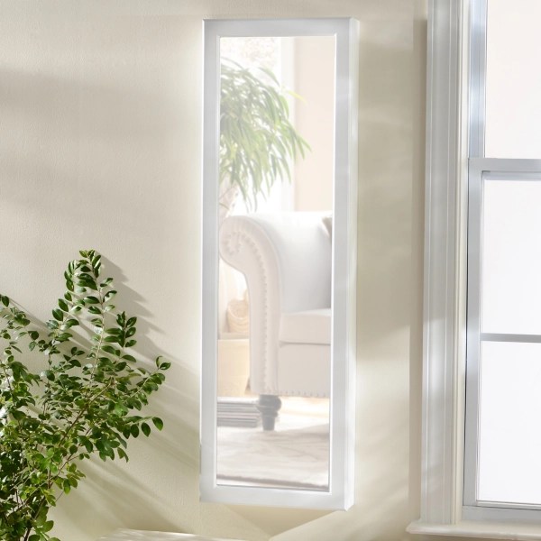 White Wood Mirror Jewelry Matttroy