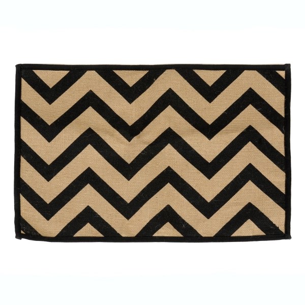 Black Chevron Burlap Placemat Kirklands Home