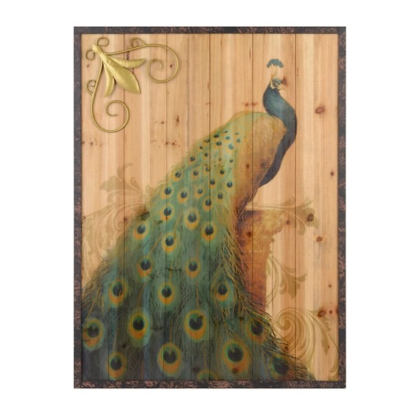 Majestic Peacock Wood & Metal Wall Art Kirklands Home