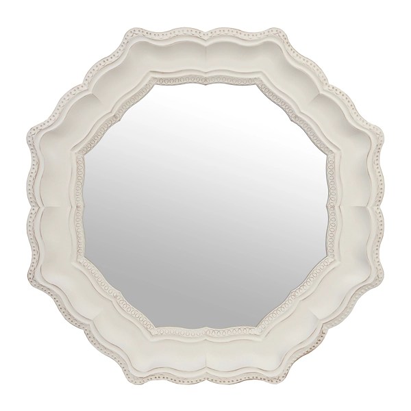 Emma Distressed White Octagon Mirror Kirklands Home