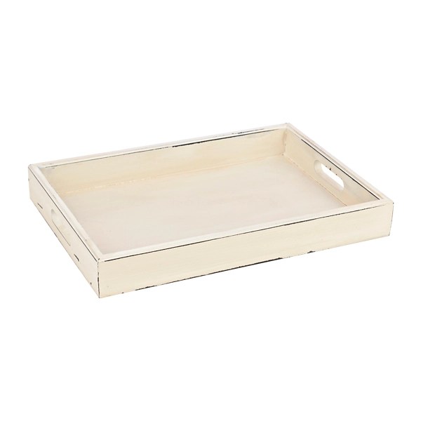 Rustic White Distressed Wood Tray Kirklands Home