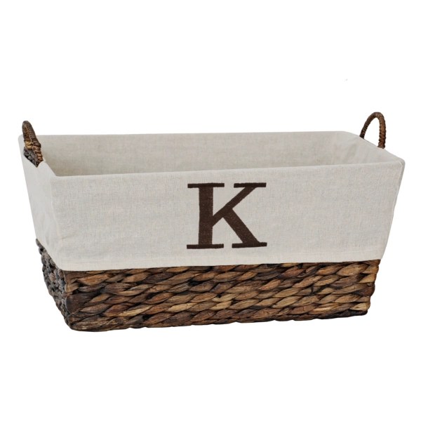 Woven Rattan Monogram K Basket Kirklands Home