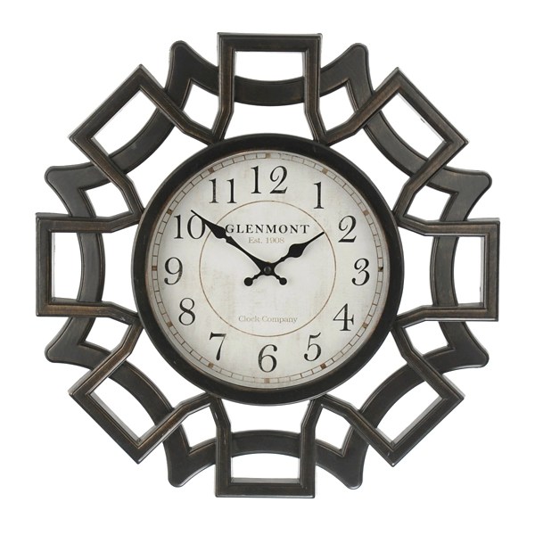 Black Openwork Lattice Clock Kirklands Home