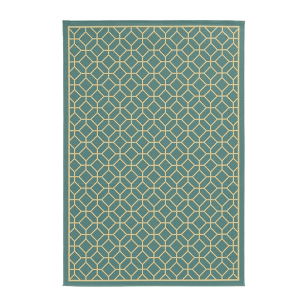 Turquoise Trellis Salina Outdoor Rug, 7x10 Kirklands Home