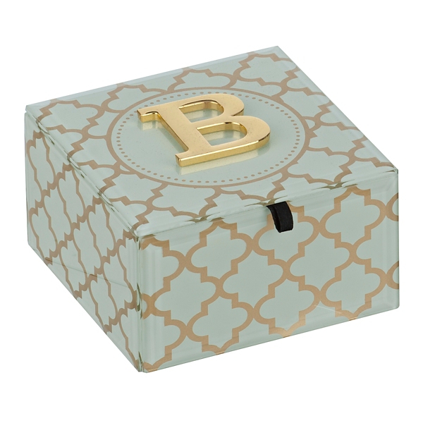 Gold Trellis Monogram B Jewelry Box Kirklands Home