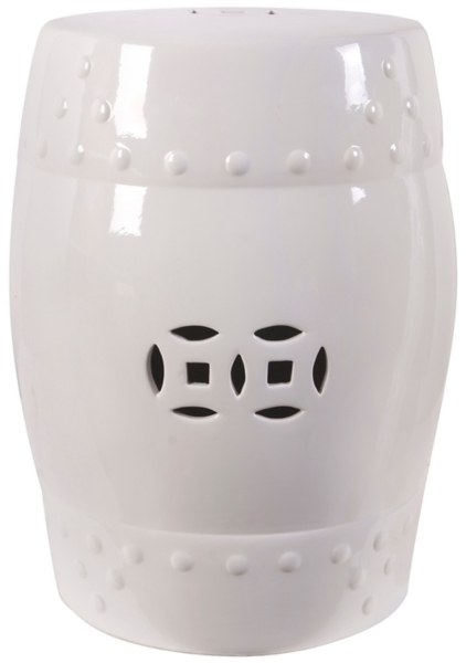 White Ceramic Garden Stool Kirklands Home