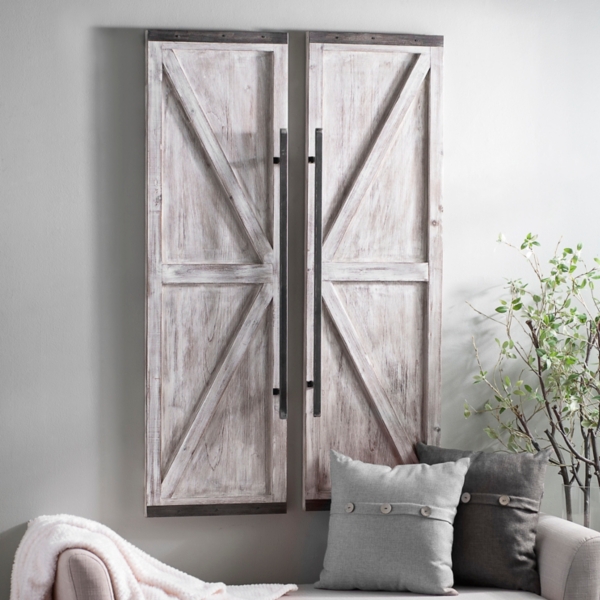 Wooden Faux Barn Door Plaque Kirklands Home