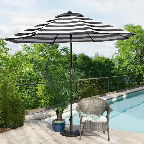 Black And White Striped Offset Patio Umbrella Patio Ideas