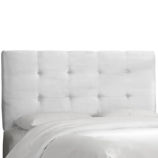 White Velvet Tufted Queen Bed Hanaposy