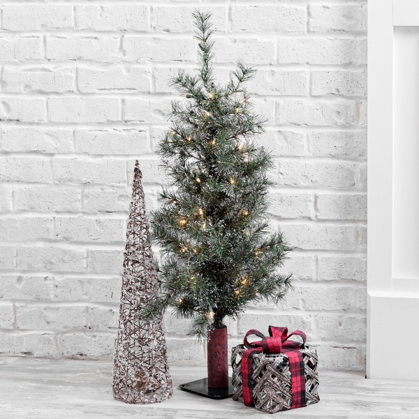 PreLit Glitter Alpine Artificial Tree, 3 ft. Kirklands Home