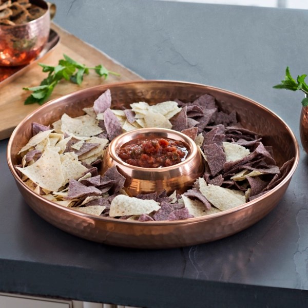Hammered Copper Chip & Dip Tray Kirklands Home