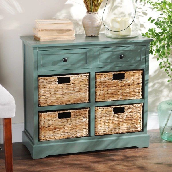 BlueGray 6Drawer Storage Chest with Baskets Kirklands Home