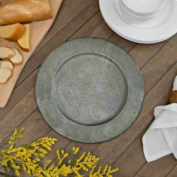 Plates Farmhouse Rustic Metal Charger Plates 13" Set of 4