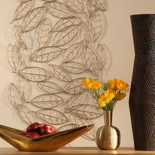 Gold Leaf Metal Wall Art Wall Design Ideas