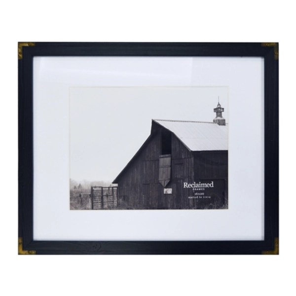 Black Metal Corner Matted Picture Frame, 16x20 Kirklands Home