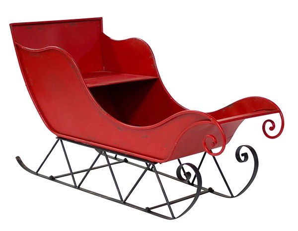 Red and Black Metal Decorative Sleigh Kirklands Home