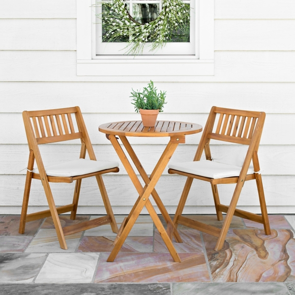 3 Piece Acacia Wood Patio Bistro Set Furniture Patio Furniture