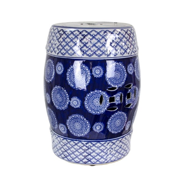 Blue and White Ceramic Garden Stool Kirklands Home