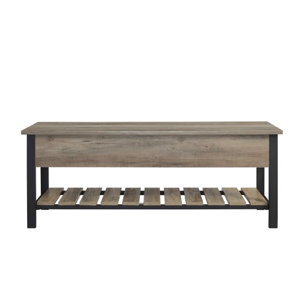 Graywashed LiftTop Storage Bench Kirklands Home