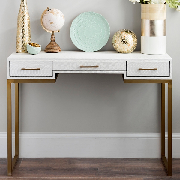 White And Gold Hallway Table vlr.eng.br