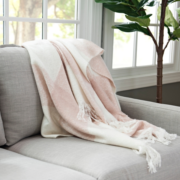 Blush Buffalo Check Throw Blanket Kirklands Home