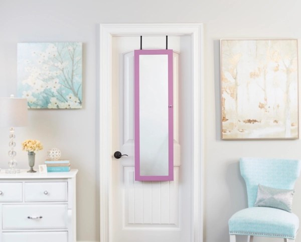 Wall Mounted or Over Door Purple Mirror Armoire Kirklands Home
