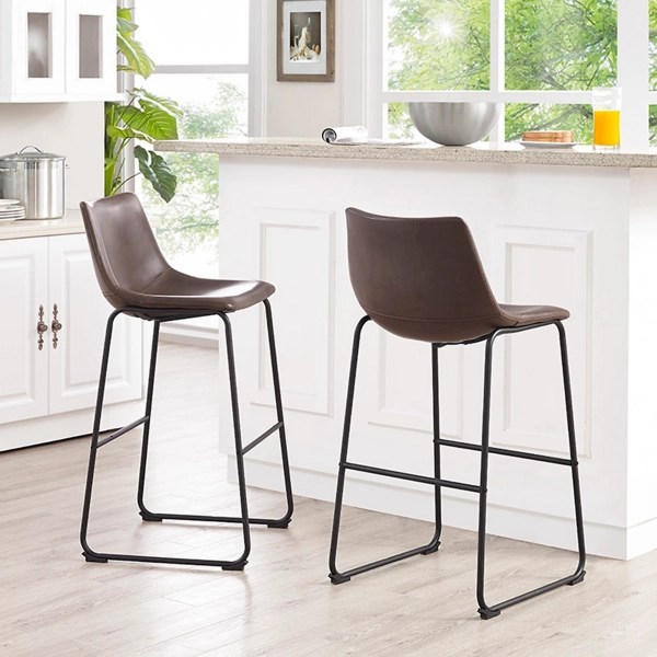 Brown Faux Leather Bar Stools, Set of 2 Kirklands Home
