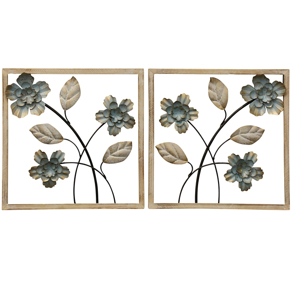 Wood Framed Floral Wall Panels, Set of 2 Kirklands Home
